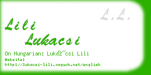 lili lukacsi business card